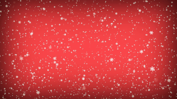 红色背景上飘落的雪花。圣诞插图图片下载