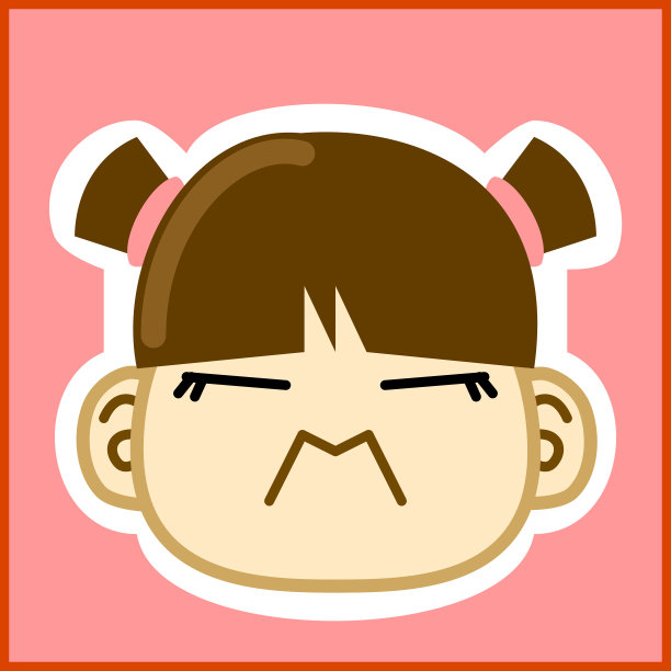 可爱的女孩脸图标图片下载