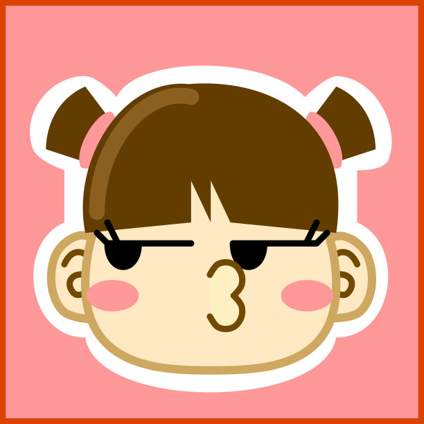 可爱的女孩脸图标图片下载