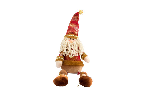 圣诞玩具侏儒孤立在白色的背景。图片下载