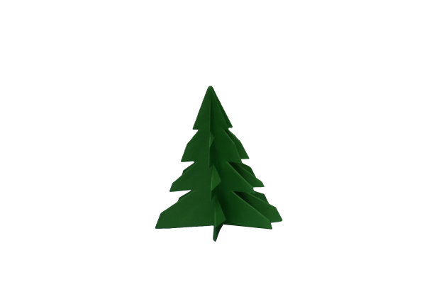 折纸圣诞树上孤立的背景图片下载