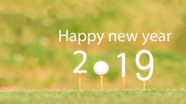 2019年新年快乐，高尔夫运动概念形象图片下载