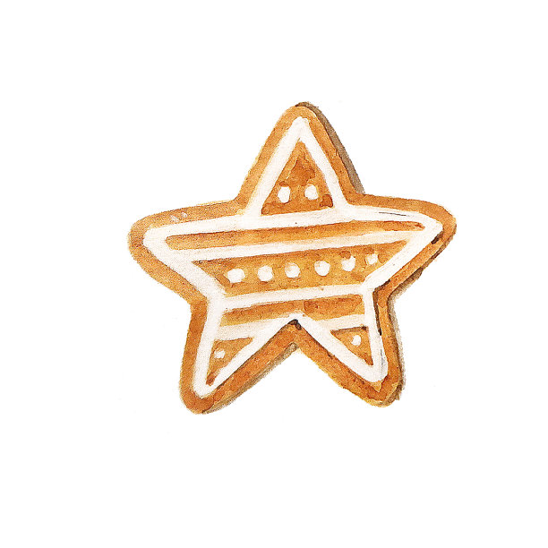 水彩圣诞姜饼饼干。手绘插图。图片下载