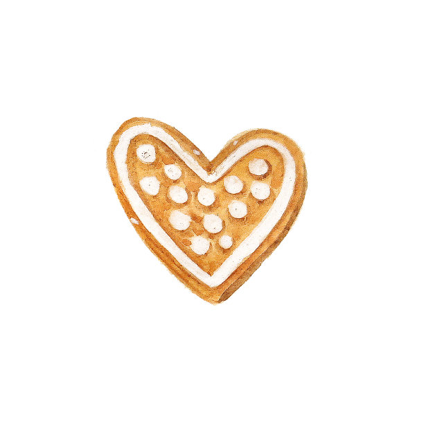 水彩圣诞姜饼饼干。手绘插图。图片下载