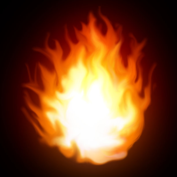 火球孤立在黑色背景上图片下载
