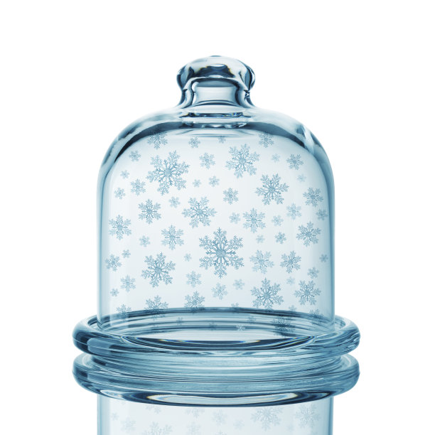 玻璃钟和雪花图片下载