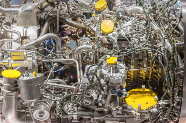 复杂的喷气发动机部件图片下载