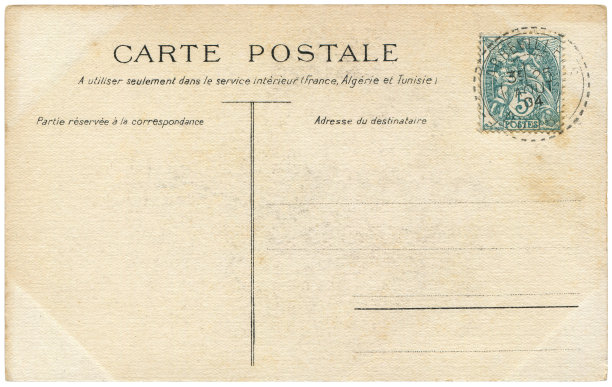20世纪初，法国阿比维勒寄来的老式明信片，这是一个非常好的历史明信片通信的背景。图片下载