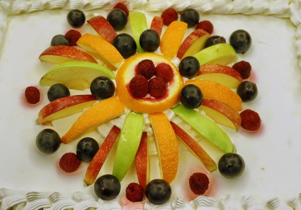 奶油蛋糕和水果图片下载