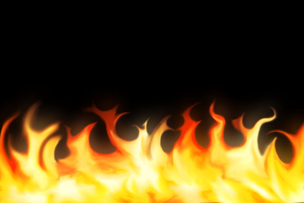 火焰在黑色背景图片下载