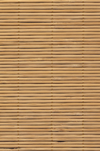 天然棕条交织竹席质朴质感图片下载