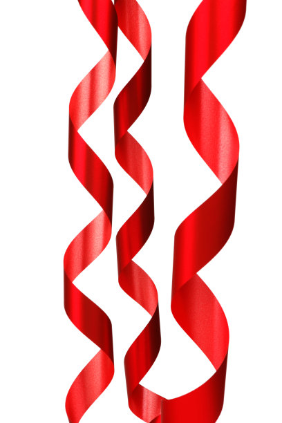 丝带心孤立在白色框架上图片下载