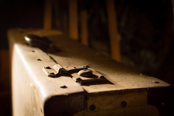 一个古老的手提箱的特写图片下载