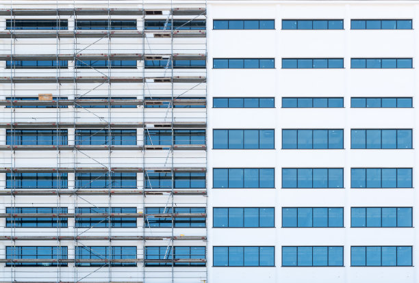 一幢翻新建筑的抽象摄影图片下载