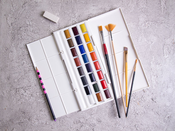 新水彩艺术画盒。图片下载