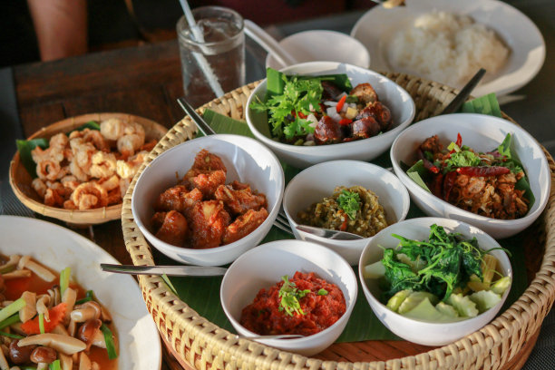 泰国北方风味的篮子食物图片下载