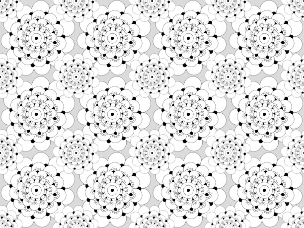 花黑白无缝图案图片下载