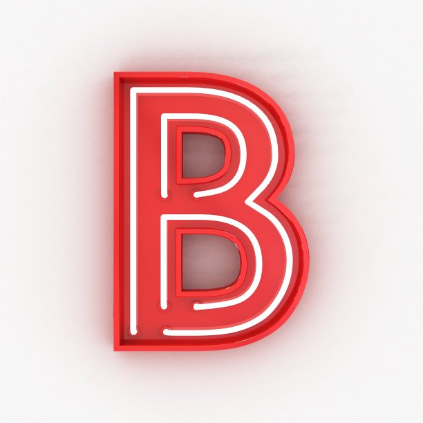 霓虹灯字母3d渲染图片下载