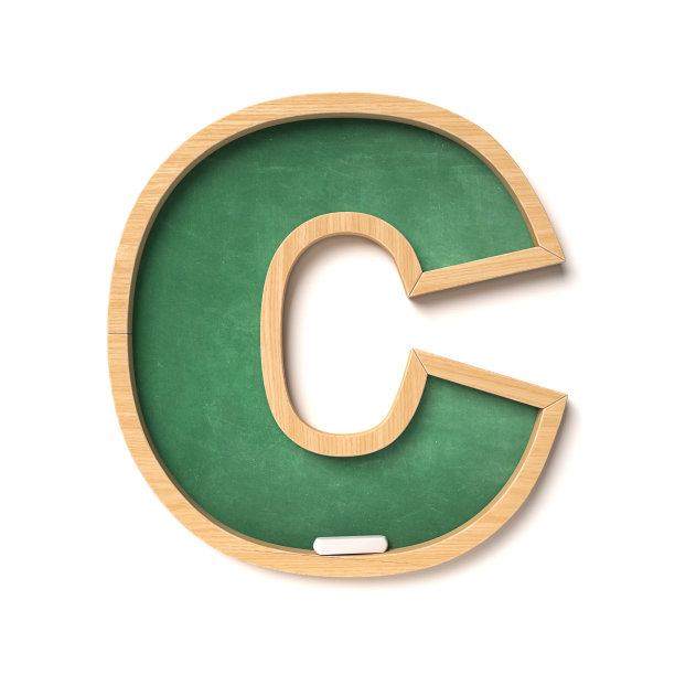 粉笔字体3d渲染字母C图片下载