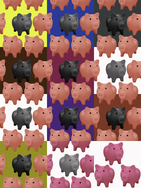 无缝模式与3d粉红猪图片下载