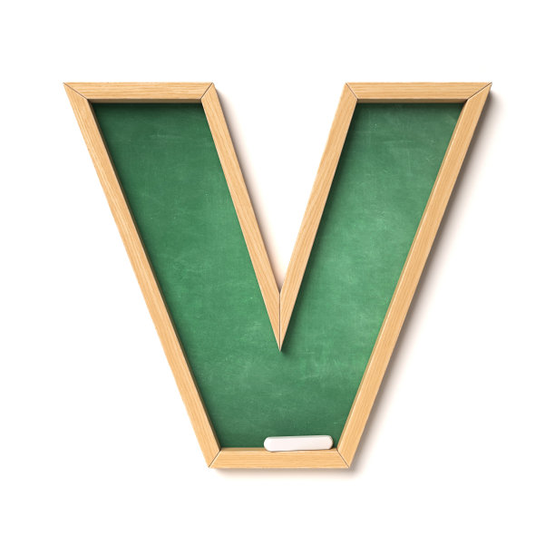 粉笔字体3d渲染字母V图片下载