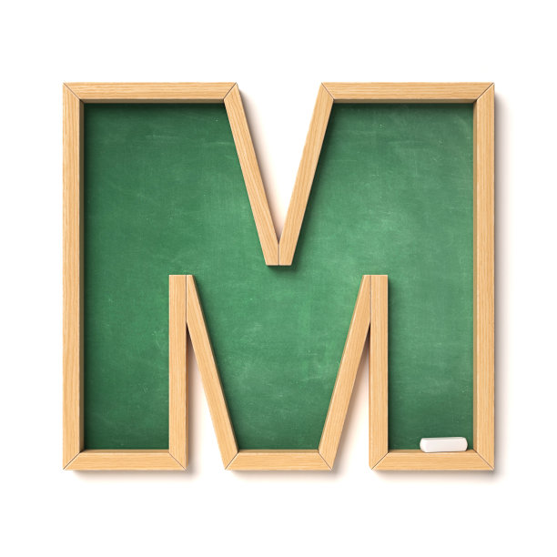 粉笔字体3d渲染字母M图片下载