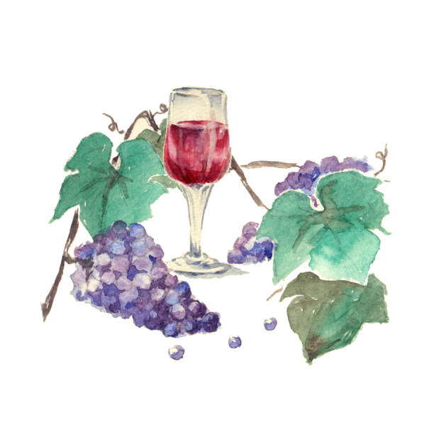 酒杯和葡萄图片下载