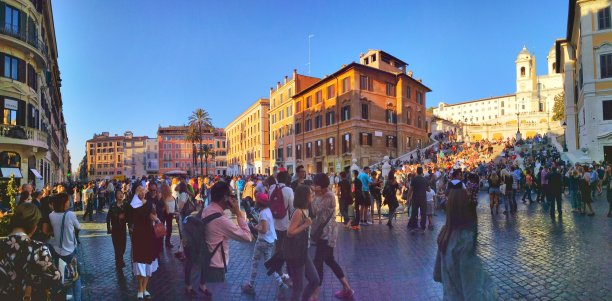 西班牙在意大利罗马的台阶图片下载