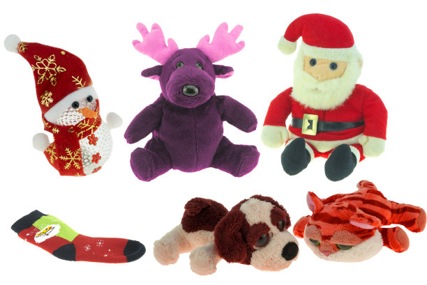 装饰品和娃娃孤立在白色的背景图片下载