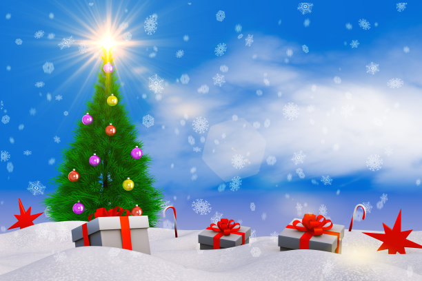 圣诞树和礼物图片下载