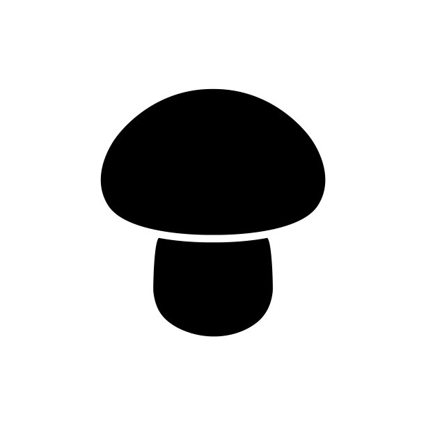 蘑菇图标上的白色背景图片下载