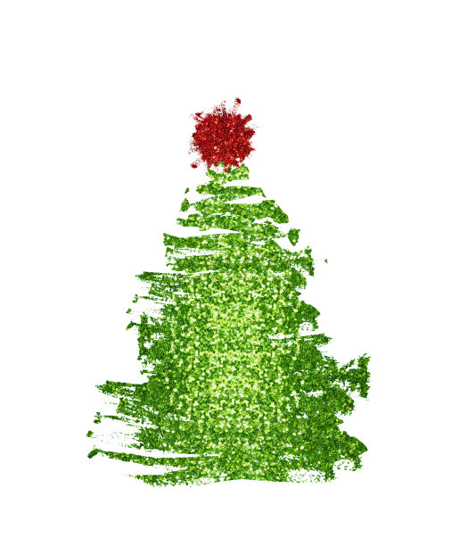 圣诞树形状的笔触图片下载