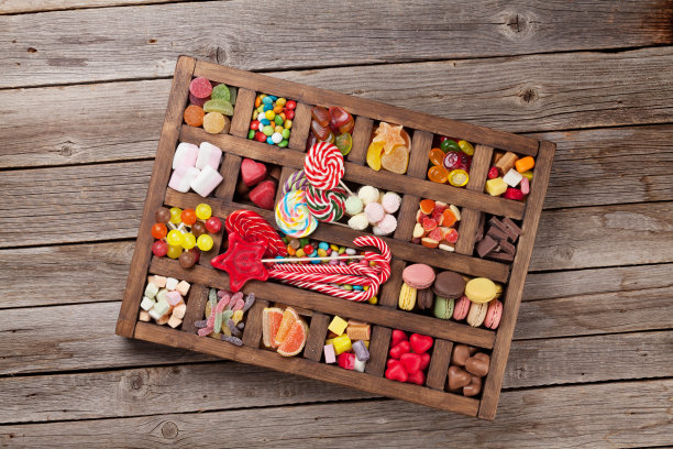 五彩缤纷的糖果盒图片下载