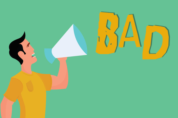 概念性手写显示糟糕。商业照片展示了不愉快的事情发生，显示了道德上错误的影响图片下载