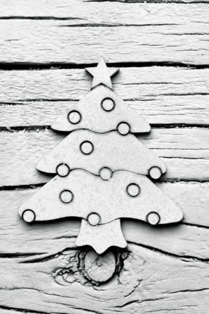 白色背景上的白色圣诞树图片下载