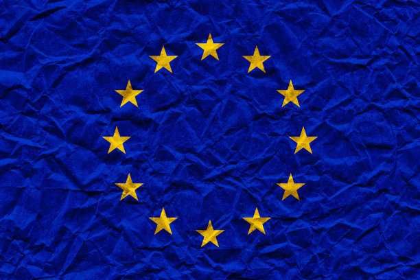 欧洲联盟纸背景的垃圾旗图片下载