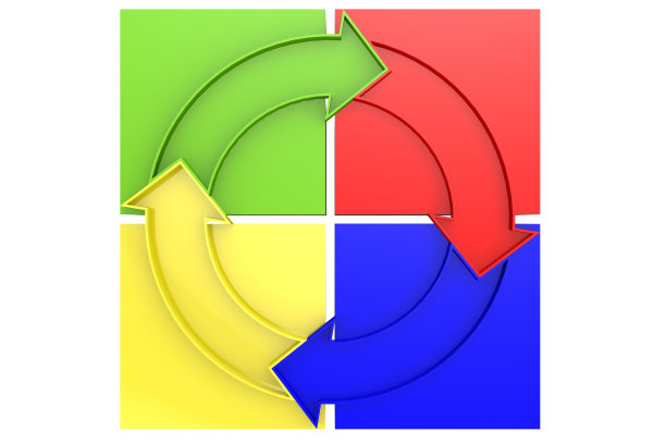 不同颜色的圆形箭头图片下载