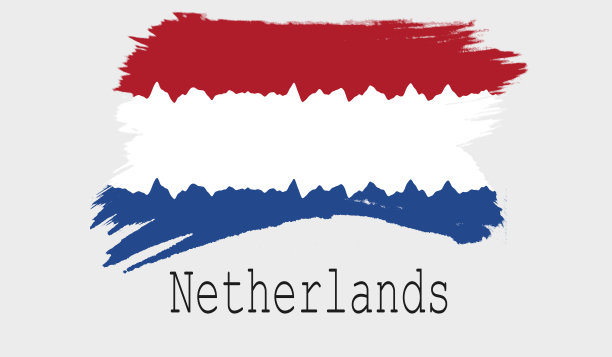 白色背景的荷兰国旗图片下载
