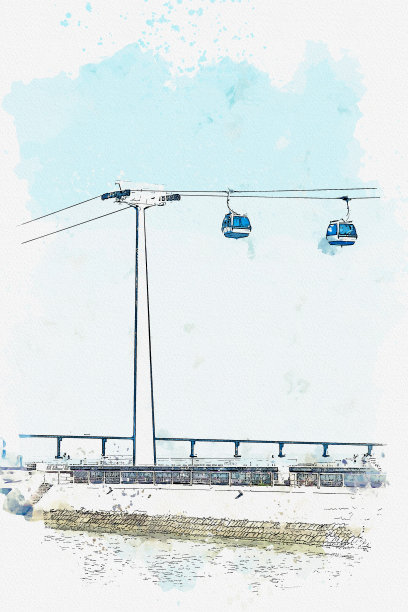 插图。缆索或索道和公共交通图片下载