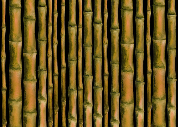 水彩背景与竹子素材图片