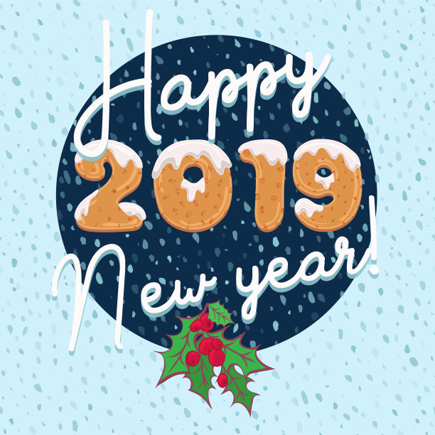 贺年卡设计以卡通风格与文字形式自制的饼干。宣传册、海报、节日背景、派对明信片的涂鸦信件。图片下载