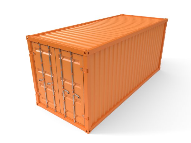 白色的简单集装箱。三维演示图片下载