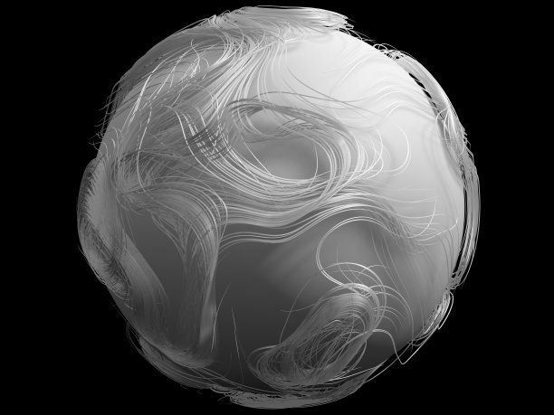 顺滑移动的白发线。三维演示图片下载