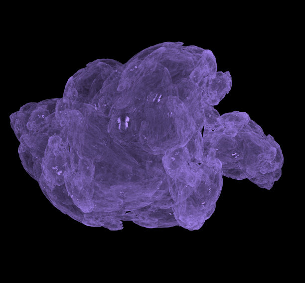 紫色云分形在黑色背景。幻想的分形结构。数字艺术。3 d渲染。计算机生成图像。图片下载