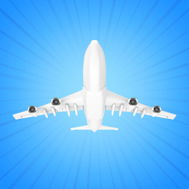 白色喷气客机。3d渲染图片下载