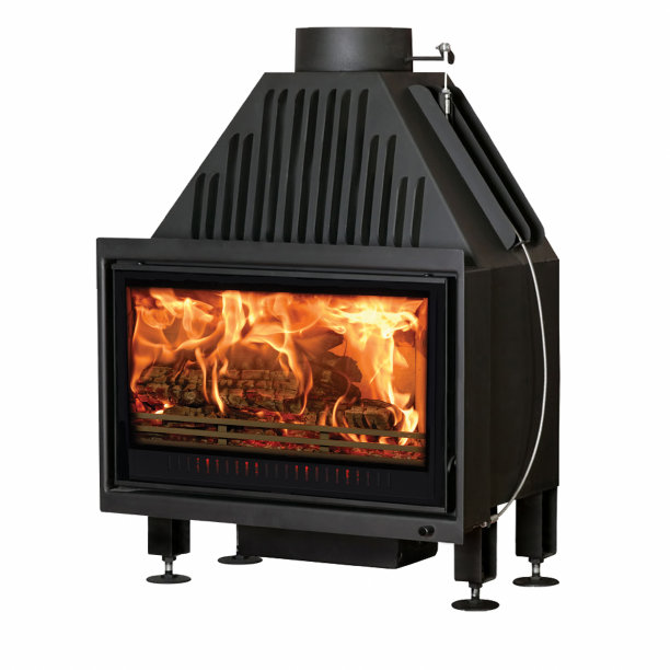 黑色现代燃烧壁炉孤立在白色背景图片下载