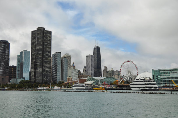 从密歇根湖眺望芝加哥图片下载