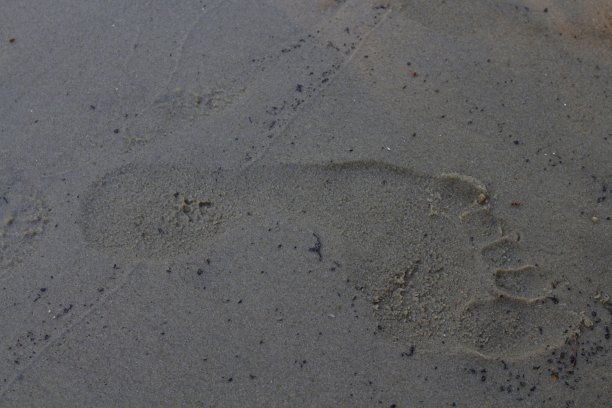 沙滩上的脚印图片下载