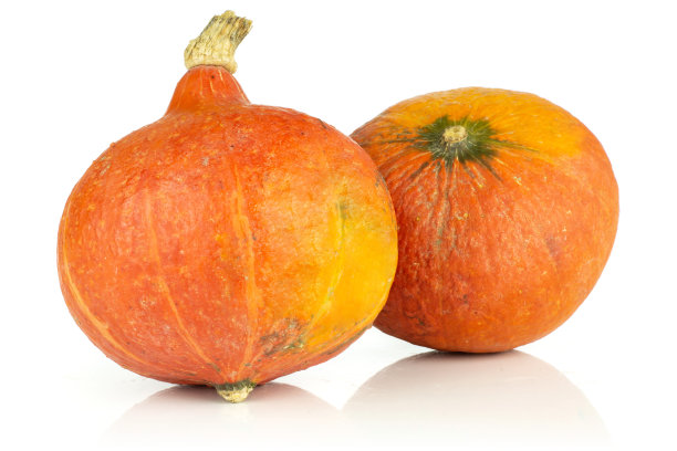 鲜红的北海道栗子南瓜孤立上白图片下载