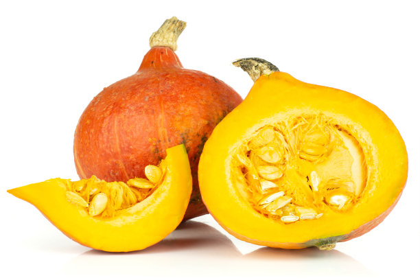 鲜红的北海道栗子南瓜孤立上白图片下载